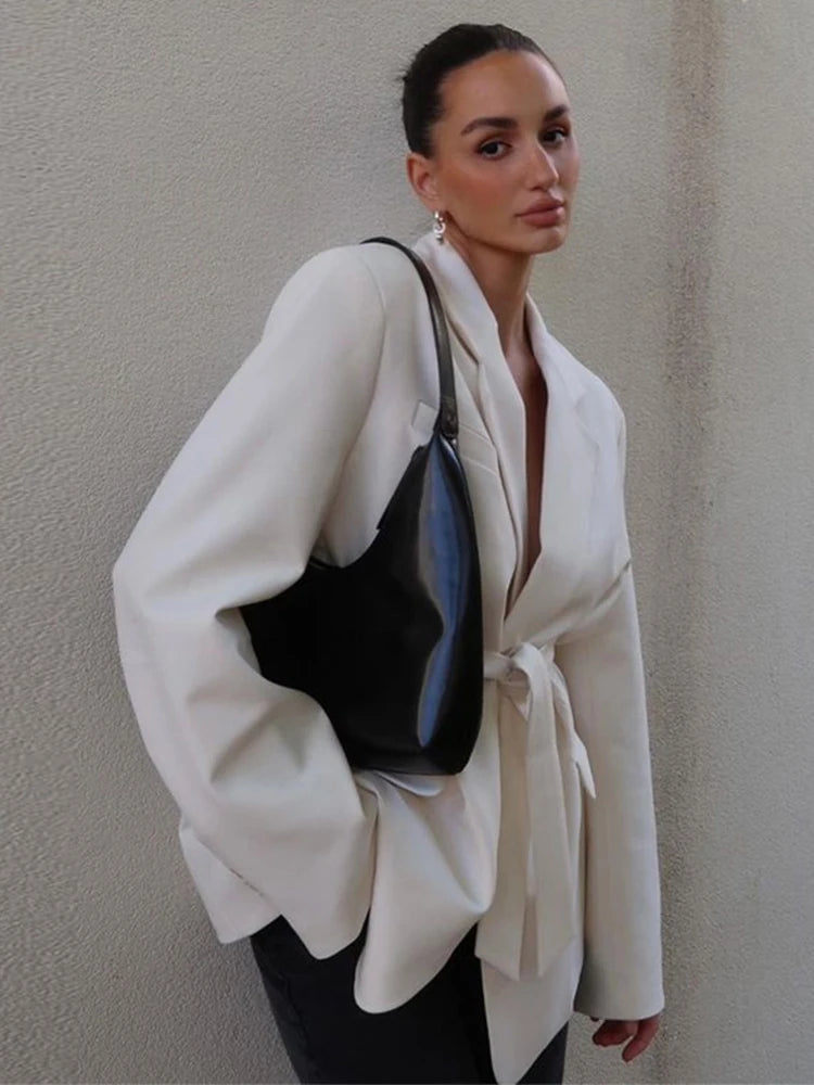 BELTED BLAZER COAT