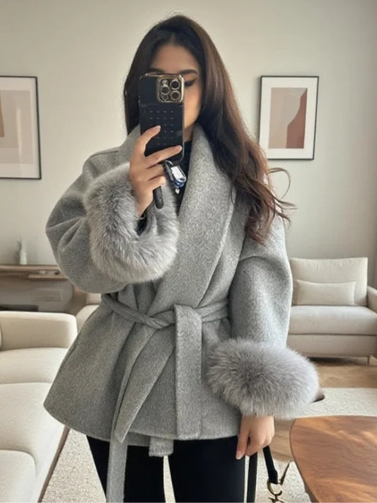 LACE-UP ELEGANCE COAT